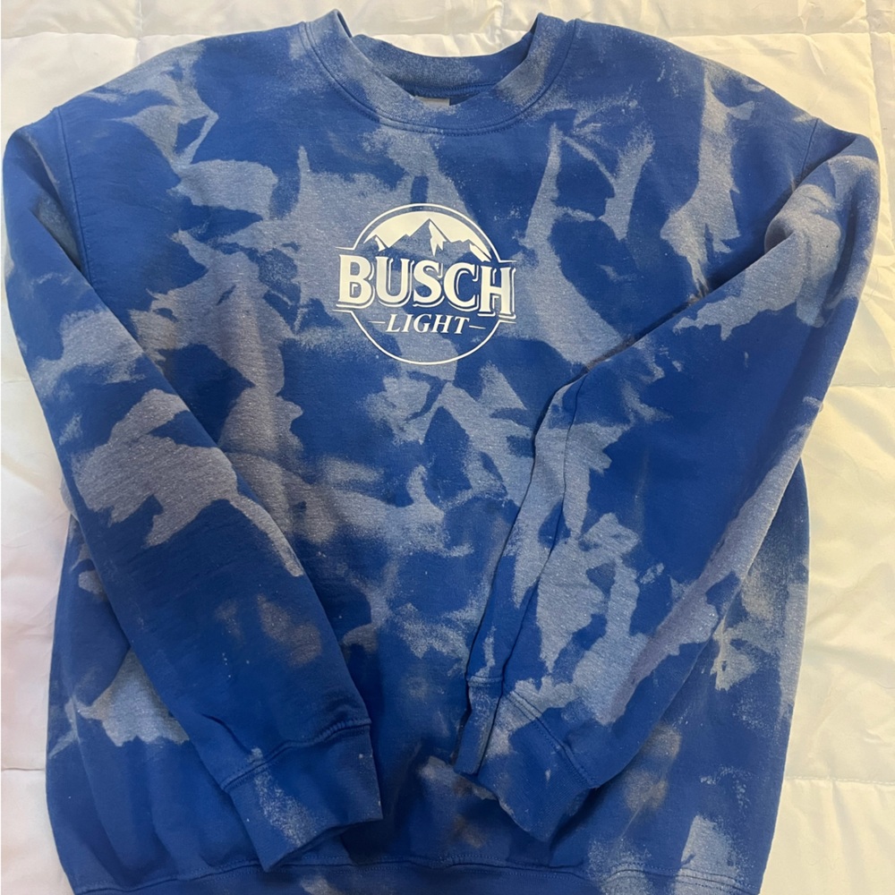 Busch Light Logo Bleach Dye Crewneck